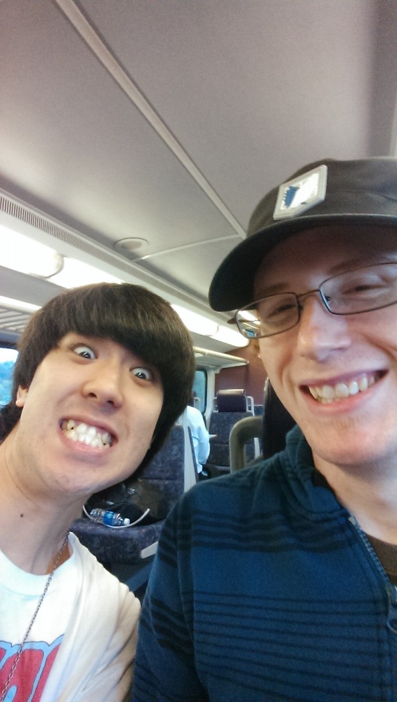Luke and I just on the train.
